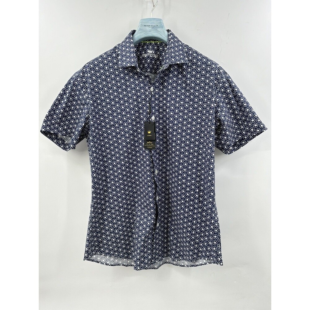 Bertigo “James” Slim-Fit Button-Down Blue floral Shirt 2XL NWT (A-4)
